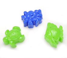 Load image into Gallery viewer, Double Sand Wheel Beach Toy Set With Bucket, Shovels, Rakes, Sailboat, And 3 Molds