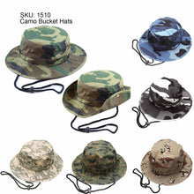 Load image into Gallery viewer, Newhattan Cotton Camo Safari Bucket hats Foldable Unisex