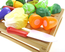 Load image into Gallery viewer, Kitchen Cutting Vegetables Crate Pretend Food Playset   (available for purchase in increments of 1)