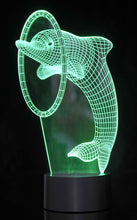 Load image into Gallery viewer, 3D Dolphin Laser Cut Precision LED Lights