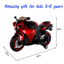 Load image into Gallery viewer, TAMCO-T1 red kids 12V motorcycle wheels with light, hand drive , PU seat, electric motorcycle Children ride on motorcycle