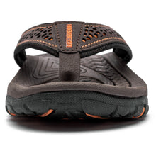 Load image into Gallery viewer, Mens Thong Sandals Indoor And Outdoor Beach Flip Flop Brown/Orange (Size 14)