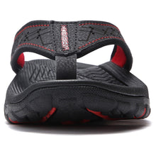 Load image into Gallery viewer, Mens Thong Sandals Indoor And Outdoor Beach Flip Flop Black/Red (Size 15)