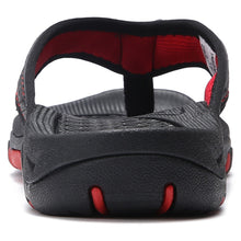 Load image into Gallery viewer, Mens Thong Sandals Indoor And Outdoor Beach Flip Flop Black/Red (Size 15)