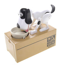 Load image into Gallery viewer, My Dog Piggy Bank - Robotic Coin Munching Toy Money Box (White With Black Spot)   (available for purchase in increments of 1)