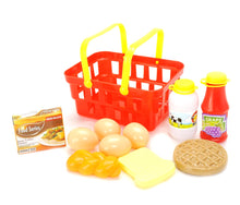 Load image into Gallery viewer, Pretend Breakfast & Lunch Play Food Set With Basket For Kids - 10 Piece Set