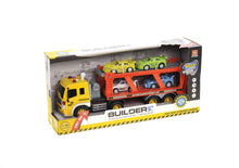 Load image into Gallery viewer, 1:16 2-In-1 Friction Powered Transporter Truck With Lights And Sounds
