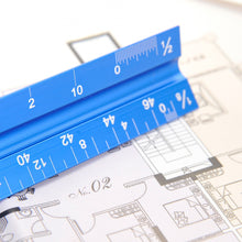 Load image into Gallery viewer, 12" Aluminum Architect Scale Ruler