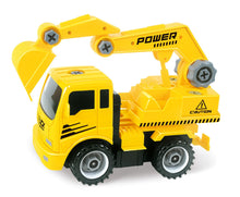 Load image into Gallery viewer, Take-A-Part Friction Powered Construction Trucks With Crane, Excavator, Mixer, Dump Truck