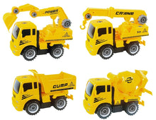 Load image into Gallery viewer, Take-A-Part Friction Powered Construction Trucks With Crane, Excavator, Mixer, Dump Truck