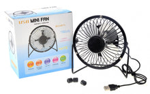 Load image into Gallery viewer, Portable Mini Metal USB Table Fan (Black)  (available for purchase in increments of 1)