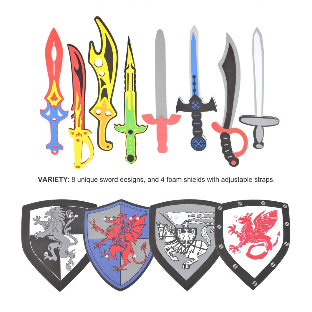 Foam Swords And Shields Playset (8 Swords And 4 Shields)