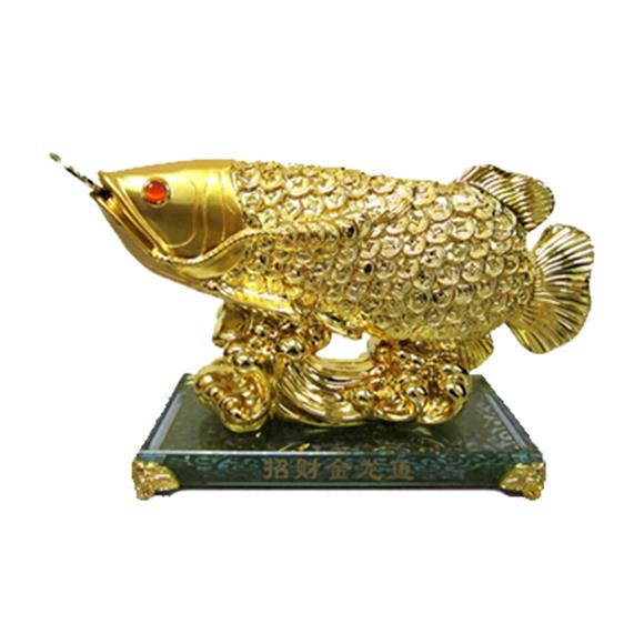 GOLD FISH ON CRYSTAL BASE