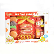 Load image into Gallery viewer, Burger &amp; Hot Dog Fast Food Cooking Play Set   (available for purchase in increments of 1)
