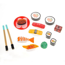 Load image into Gallery viewer, Japanese Sushi Dinner Bento Box Pretend Play Cutting Food Set 21pcs  (available for purchase in increments of 1)
