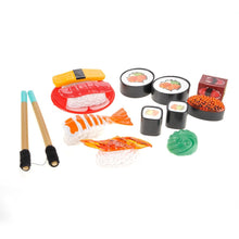 Load image into Gallery viewer, Japanese Sushi Dinner Bento Box Pretend Play Cutting Food Set 21pcs  (available for purchase in increments of 1)
