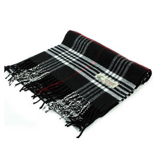Load image into Gallery viewer, Plaid Cashmere Feel Scarf 12-pack Black
