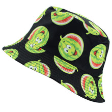 Load image into Gallery viewer, Reversible Water Melon Printed Bucket Hat- Black
