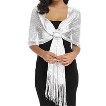 Load image into Gallery viewer, Lightweight Metallic Fish Net Scarf, Party Scarf
