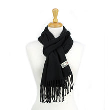 Load image into Gallery viewer, Solid Color Cashmere Feel Scarf 12-pack Black
