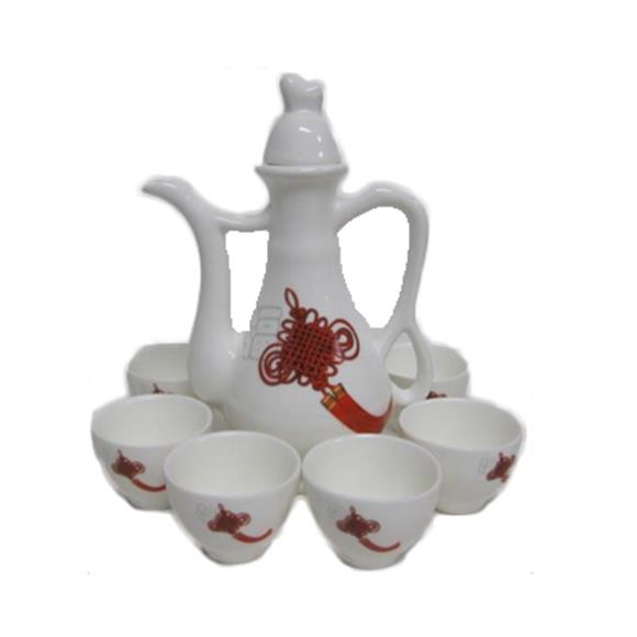 TEA CUPS SET W/ RIBBON DESIGN