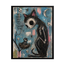 Load image into Gallery viewer, The Bravest Souls Feel the Deepest Things Rolled Poster — Gothic Whimsical Cat Fantasy Wall Art
