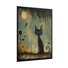 Load image into Gallery viewer, Cat Moon Poster — Whimsical Nighttime Art Print (Rolled Poster)
