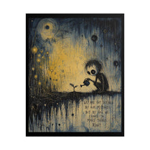 Load image into Gallery viewer, Rolled Poster — Moody Night Garden Illustration with Quote ‘We Are Not Defined by Our Mistakes’
