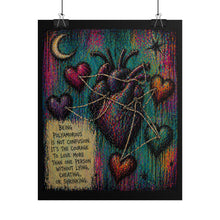 Load image into Gallery viewer, Rolled Poster — 'Being Polyamorous' Heart Illustration Poster for Polyamory Pride, Colorful Boho Wall Art
