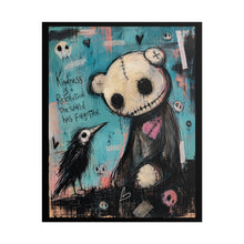 Load image into Gallery viewer, "Kindness Is A Revolution The World Has Forgotten" Teddy Bear Wall Art | Gothic Crow Print
