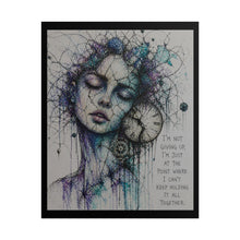 Load image into Gallery viewer, Surreal Woman &amp; Clock Art Poster — “I’m Not Giving Up…” Inspirational Rolled Print
