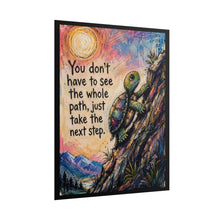 Load image into Gallery viewer, "Take the Next Step" Turtle Art Print - Inspirational Mountain Climbing Wall Decor
