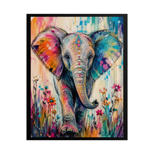 Load image into Gallery viewer, Vibrant Elephant Wildflower Poster - Boho Colorful Animal Wall Decor
