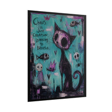 Load image into Gallery viewer, "Chaos Is Just Creation Learning To Breathe" Black Cat Wall Art | Gothic Kitty Print
