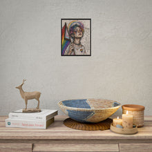 Load image into Gallery viewer, "Your Joy Is Resistance" Pride Art | Fine Line Sketch Raised Flag Poster
