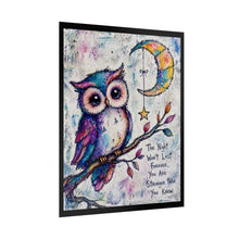 Load image into Gallery viewer, Inspirational Owl Night Poster – "The Night Won't Last Forever" Rolled Art Print
