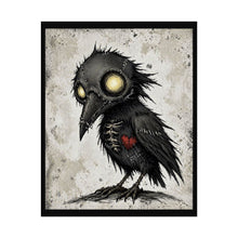 Load image into Gallery viewer, Rolled Poster — Gothic Crow Art Print with Heart (Dark Cute Wall Decor)
