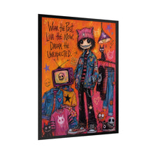 Load image into Gallery viewer, Wear the Past, Live the Now, Dream the Unexpected — Gothic Vintage Fashion Poster
