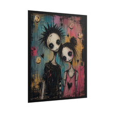 Load image into Gallery viewer, Pastel Goth Couple Art Print – Spooky Skeleton Lovers Rolled Poster
