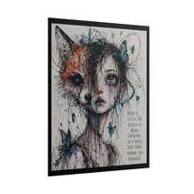 Load image into Gallery viewer, Surreal Fox-Girl Art Poster – "Weird Is Just a Side Effect" Rolled Wall Art
