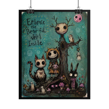 Load image into Gallery viewer, “Embrace the Beautiful Weird Inside” Creepy Cute Gothic Fantasy Art Print
