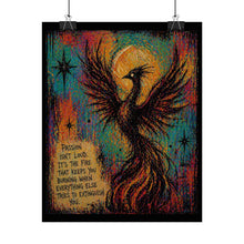 Load image into Gallery viewer, Phoenix Art Poster — 'Passion Isn't Loud' Inspirational Wall Art
