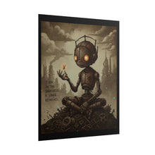 Load image into Gallery viewer, Steampunk Robot Poster — 'Even In The Darkness A Spark Remains' Rolled Art Print
