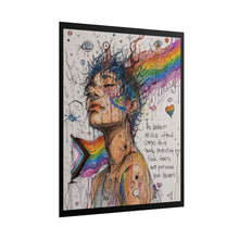 Load image into Gallery viewer, "Loudest Advice" Pride Art | Fine Line Sketch Progress Pride Flag Poster
