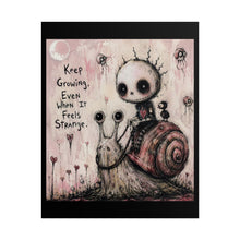 Load image into Gallery viewer, Keep Growing, Even When It Feels Strange – Whimsical Snail Wall Art

