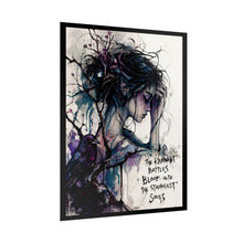 Load image into Gallery viewer, Rolled Poster — 'The Hardest Battles Bloom' Watercolor Portrait Art Print
