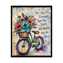 Load image into Gallery viewer, Rolled Poster — Inspirational Bicycle Art Print: "You Are Stronger Than You Think"
