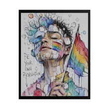Load image into Gallery viewer, "Be Your Own Revolution" Pride Wall Art | Fine Line Sketch Flag Poster
