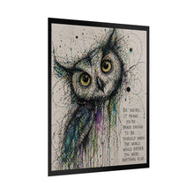 Load image into Gallery viewer, Owl Illustration Poster — "Be Weird" Inspirational Art Print
