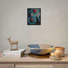 Load image into Gallery viewer, Rolled Poster — Whimsical Girl &amp; Cat Heart Balloon Art Print with Quote (‘You give 100%…’)
